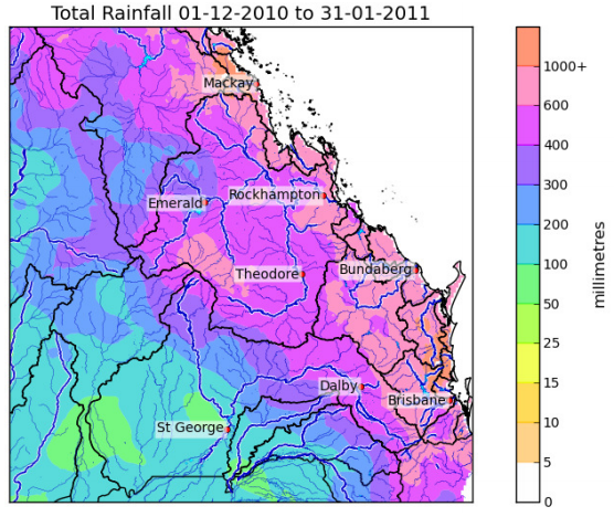 December-January Rainfall - 2011 Toowoomba Flood